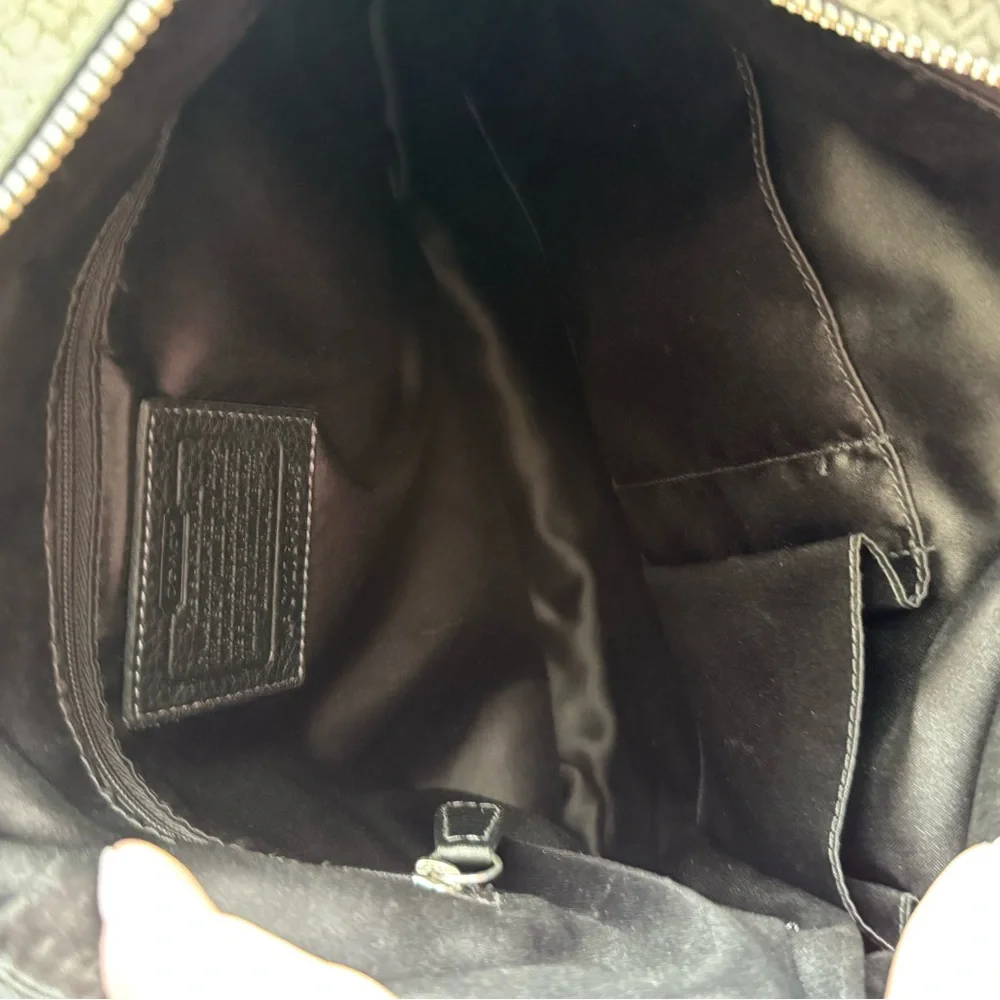 Coach Penelope Black Pebbled Leather Turnlock Soho Shoulder Bag